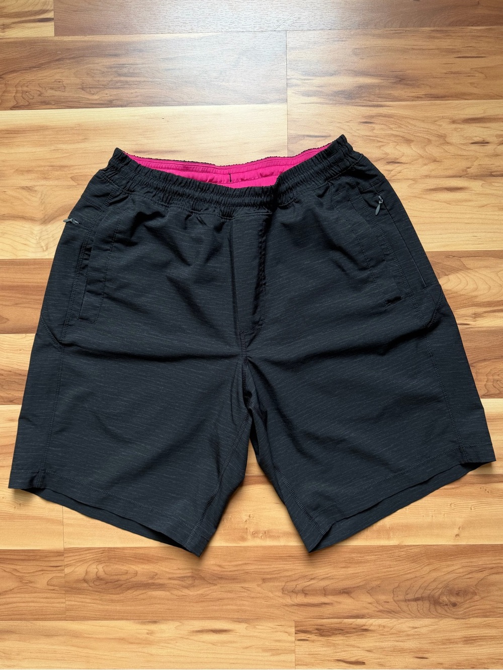 Birddogs Boom For Your Boomstick Shorts Men M Long Black Pink Lined Performance